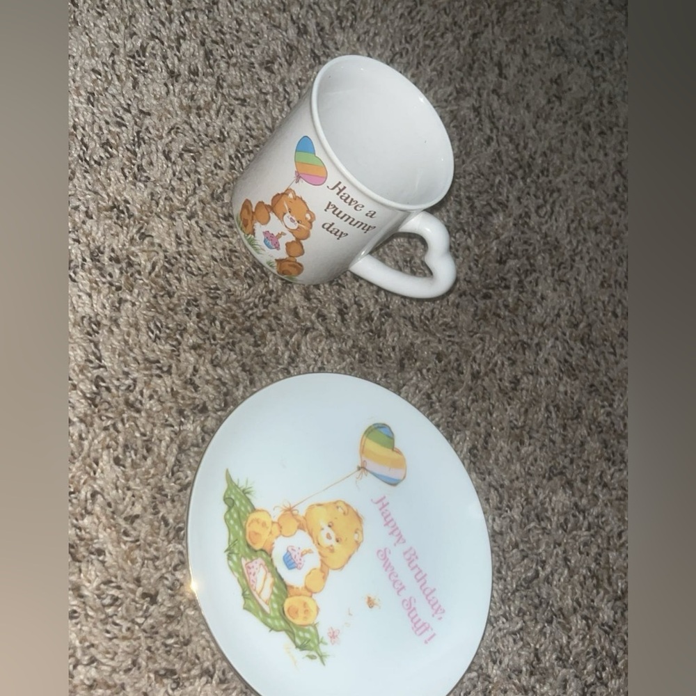 Carebear Birthday cup/plate set